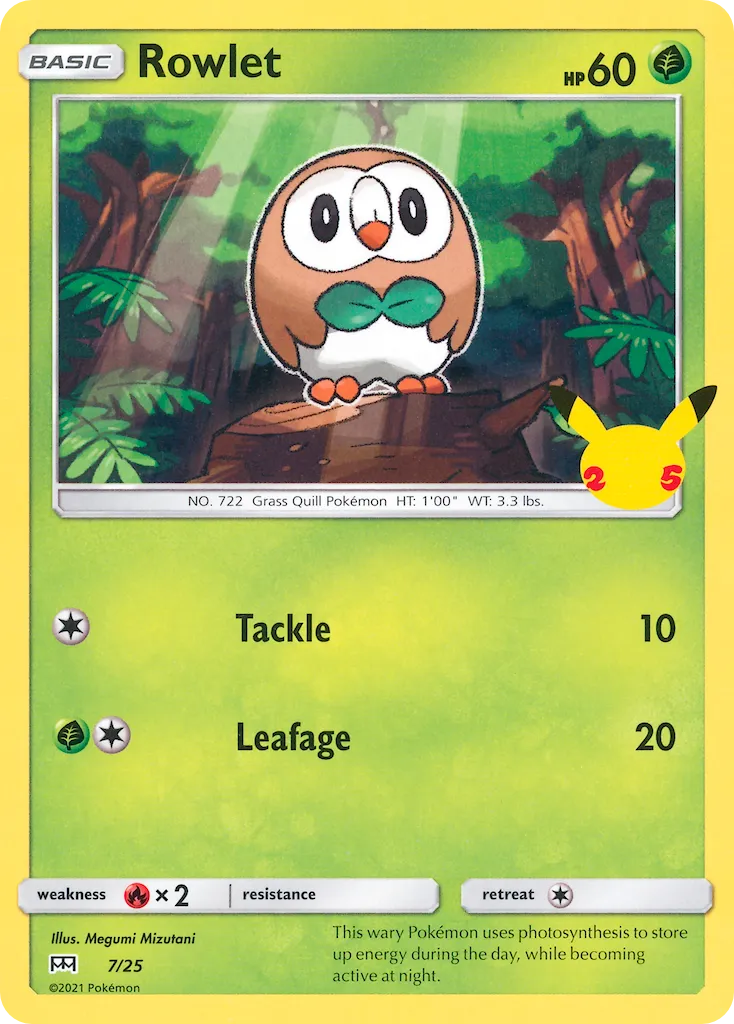 Rowlet 7/25 McDonald's Collection 2021