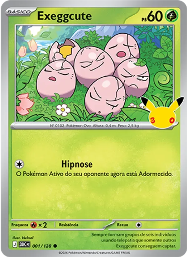 Exeggcute 001/128 Celebração de 30 Anos