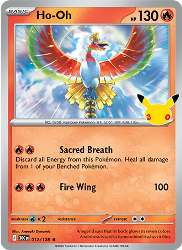 Ho-Oh 012/128 Celebração de 30 Anos