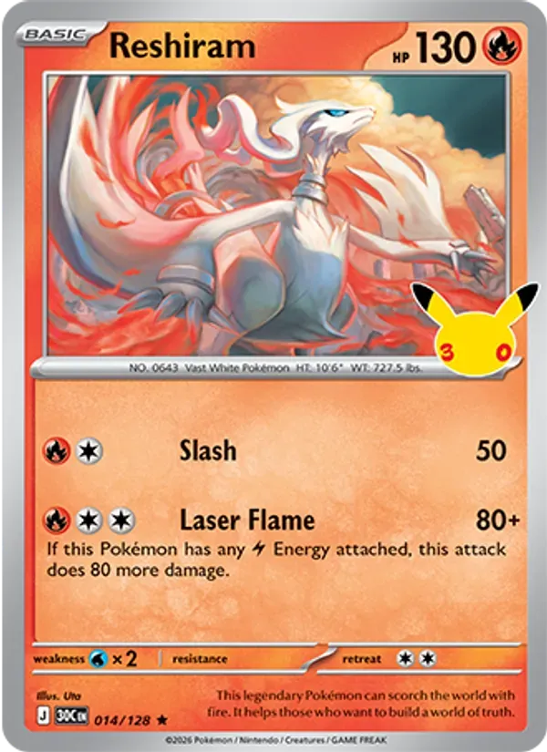Reshiram 014/128 Celebração de 30 Anos