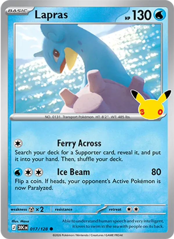 Lapras 017/128 Celebração de 30 Anos