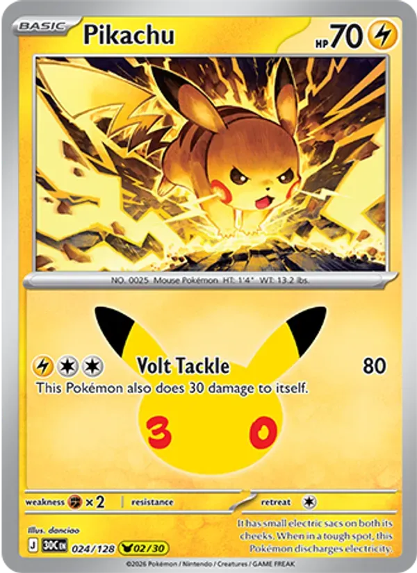 Pikachu 024/128 Celebração de 30 Anos