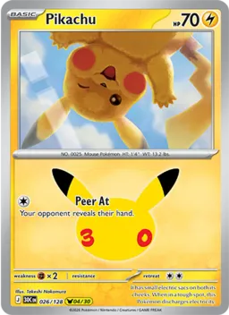 Pikachu 026 Celebração de 30 Anos