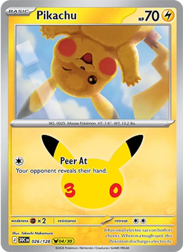 Pikachu 026/128 Celebração de 30 Anos