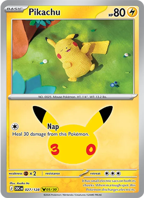 Pikachu 027/128 Celebração de 30 Anos