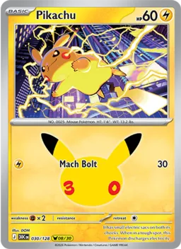 Pikachu 030 Celebração de 30 Anos