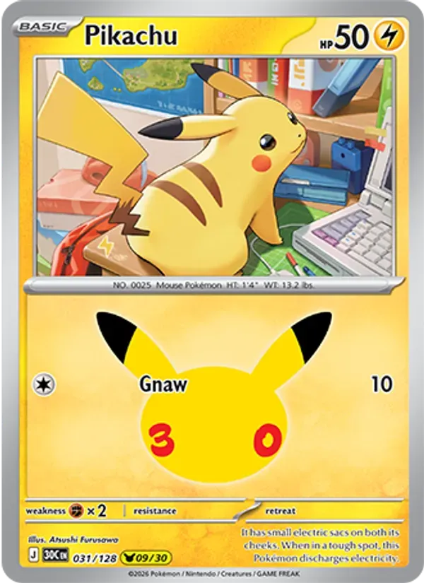 Pikachu 031/128 Celebração de 30 Anos