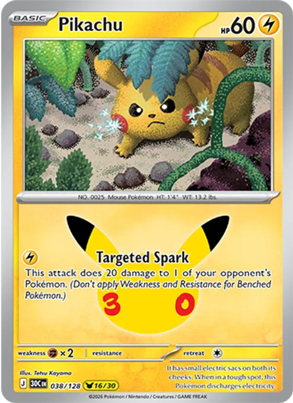 Pikachu 038/128 Celebração de 30 Anos