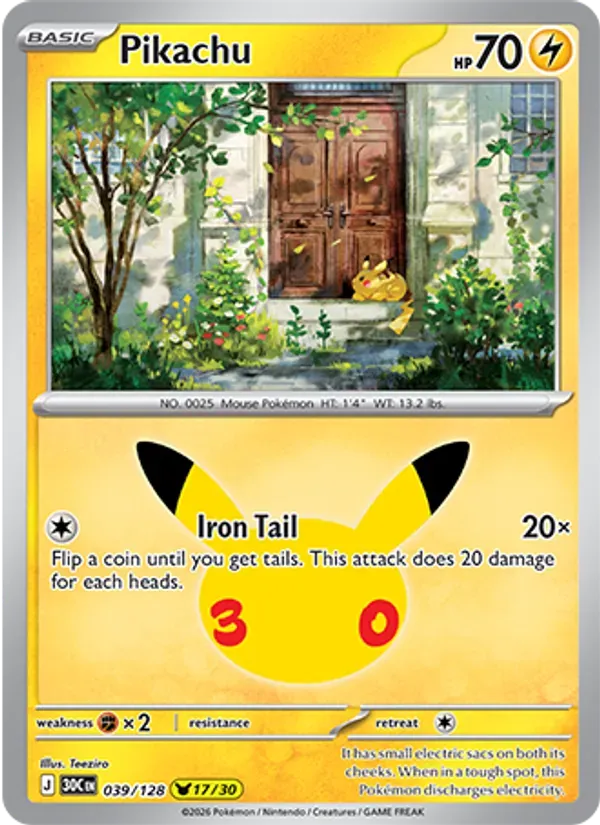 Pikachu 039/128 Celebração de 30 Anos