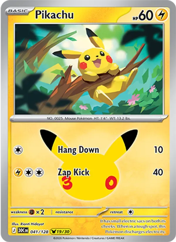 Pikachu 041/128 Celebração de 30 Anos