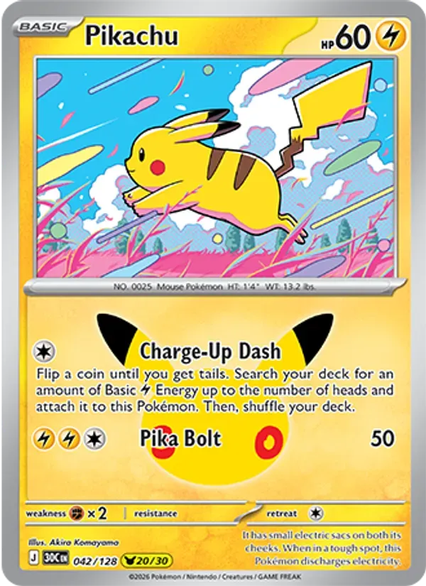 Pikachu 042/128 Celebração de 30 Anos