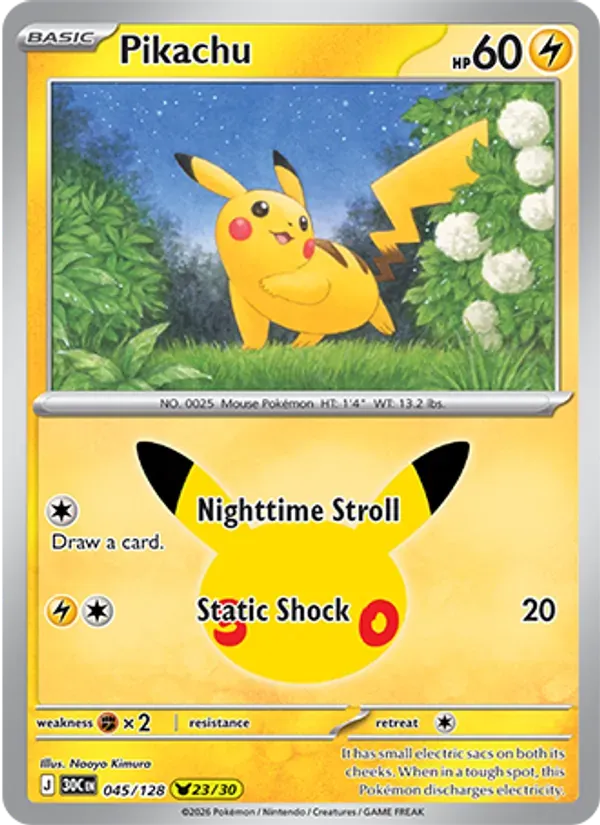 Pikachu 045/128 Celebração de 30 Anos