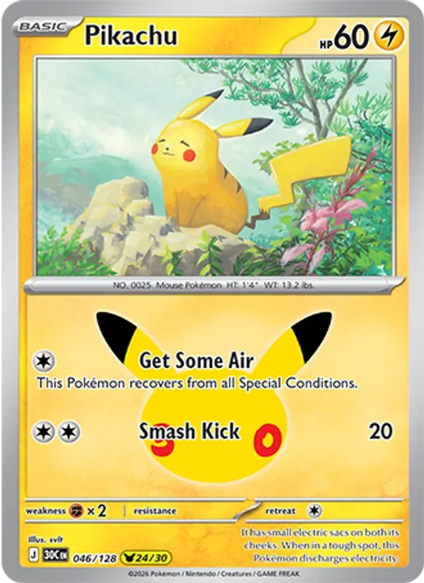 Pikachu 046/128 Celebração de 30 Anos