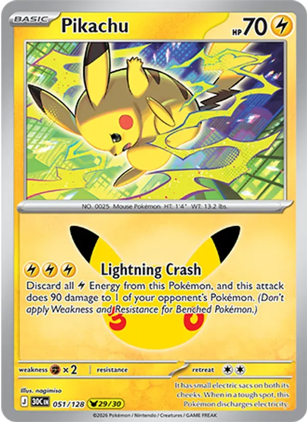 Pikachu 051/128 Celebração de 30 Anos