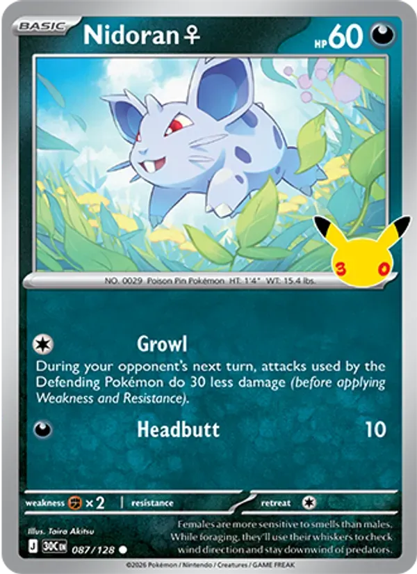 Nidoran♀ 087/128 Celebração de 30 Anos