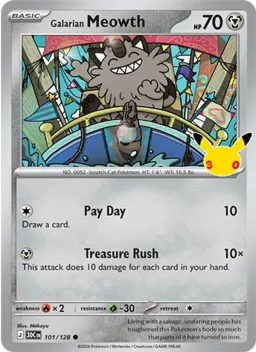 Galarian Meowth 101 Celebração de 30 Anos