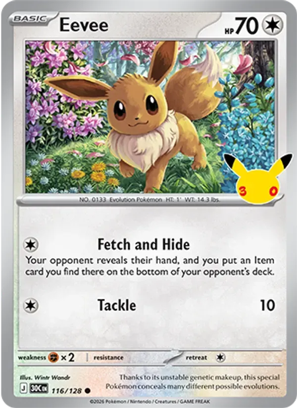 Eevee 116/128 Celebração de 30 Anos
