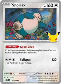 Snorlax 119 Celebração de 30 Anos