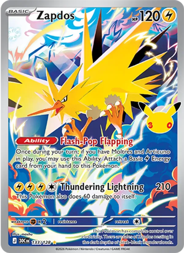 Zapdos 133/128 Celebração de 30 Anos