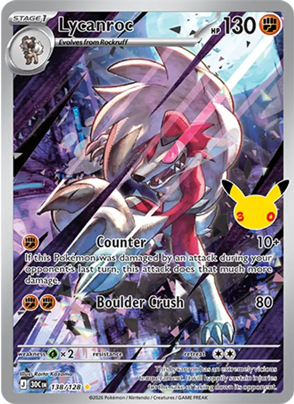 Lycanroc 138/128 Celebração de 30 Anos