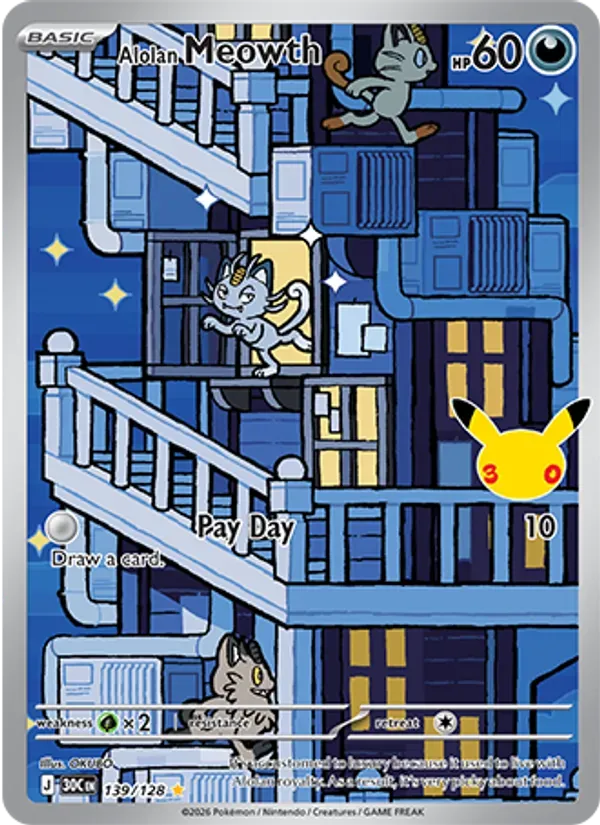 Alolan Meowth 139/128 Celebração de 30 Anos