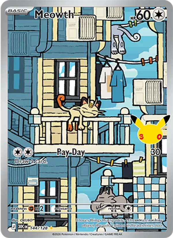 Meowth 144/128 Celebração de 30 Anos