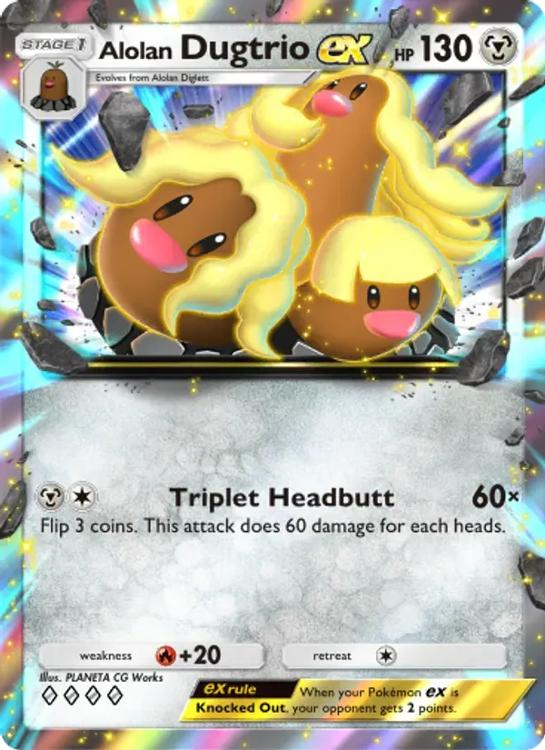 Alolan Dugtrio ex 047/69 Extradimensional Crisis