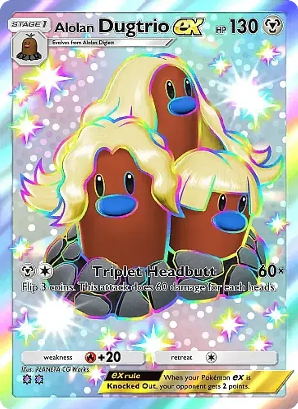 Alolan Dugtrio ex 325/226 Mega Rising