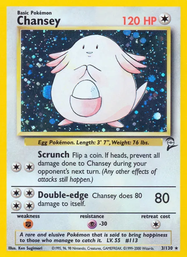 Chansey 3/130 Base Set 2