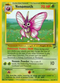 Venomoth 31 Base Set 2