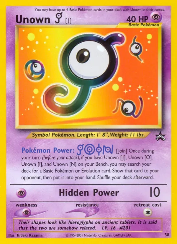 Unown [J] 38/53 Wizards Black Star Promos