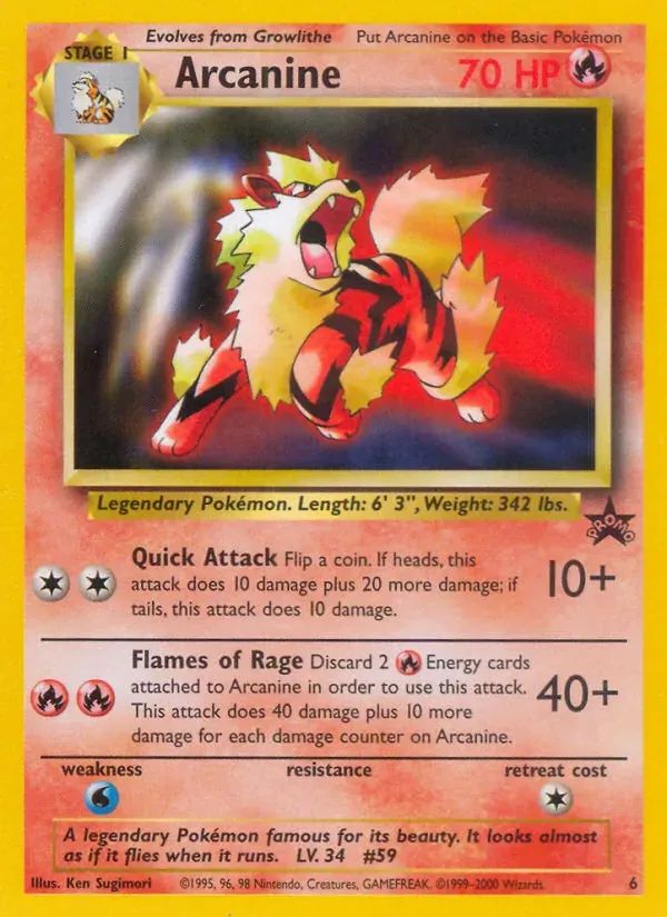 Arcanine 6/53 Wizards Black Star Promos