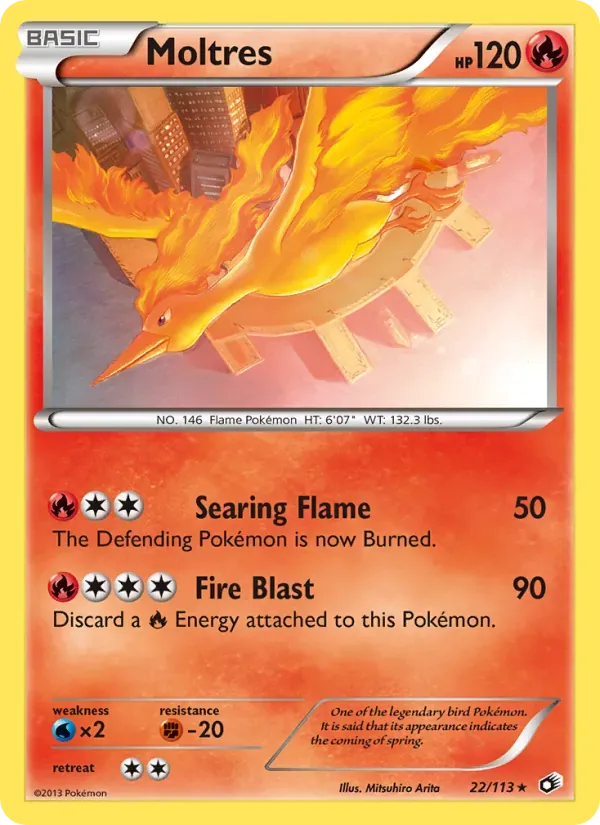 Moltres 22/113 Tesouros Lendários