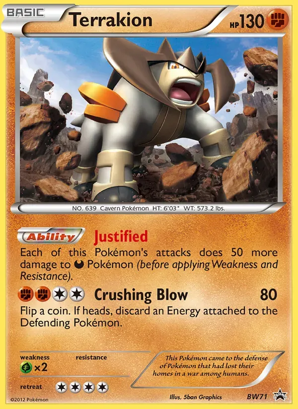 Terrakion BW71/101 BW Black Star Promos