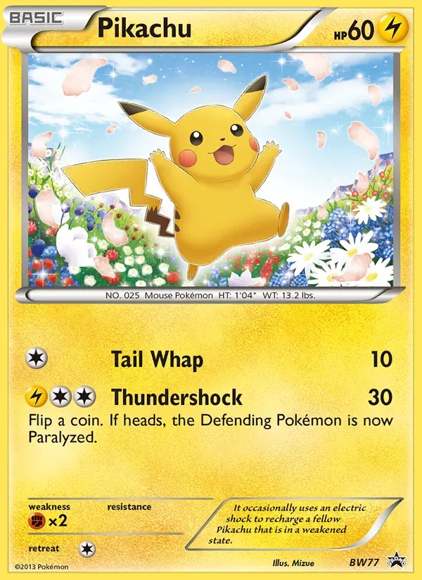 Pikachu BW77/101 BW Black Star Promos