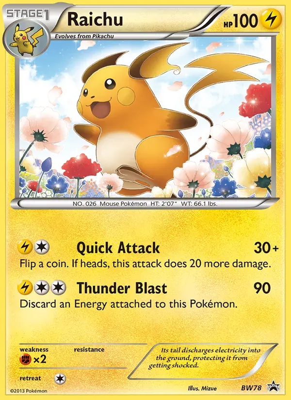 Raichu BW78/101 BW Black Star Promos