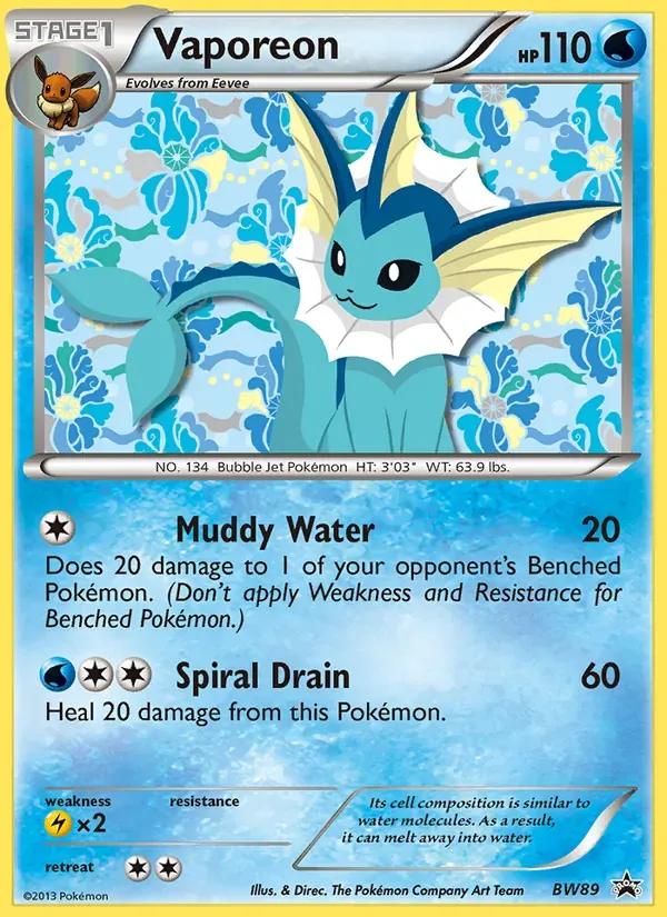 Vaporeon BW89/101 BW Black Star Promos