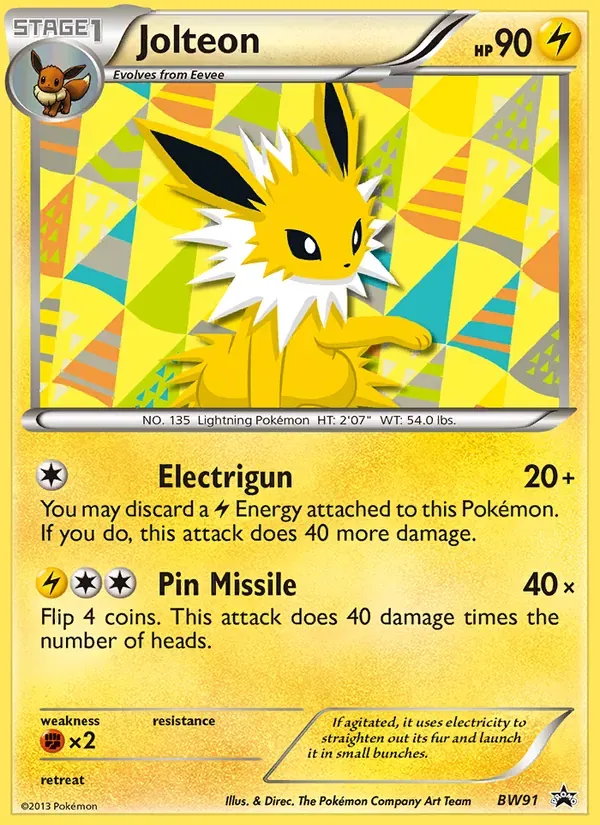 Jolteon BW91/101 BW Black Star Promos