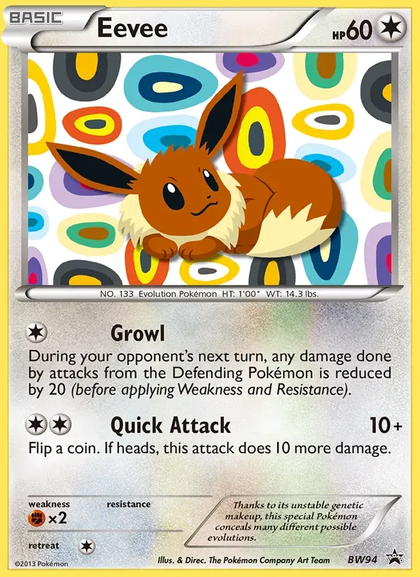 Eevee BW94/101 BW Black Star Promos