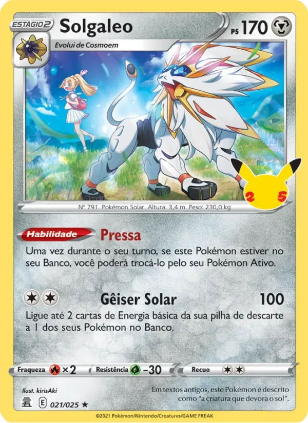 Solgaleo 21/25 Celebrações