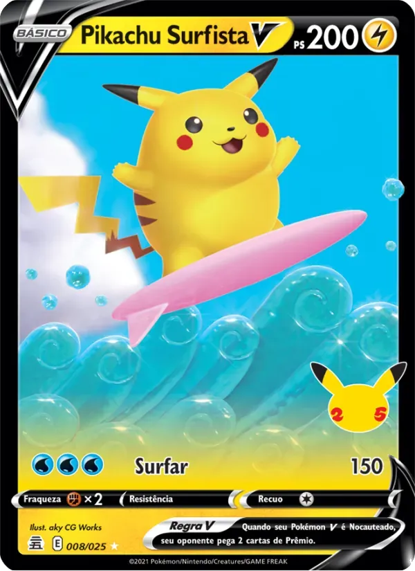 Pikachu Surfista V 8/25 Celebrações