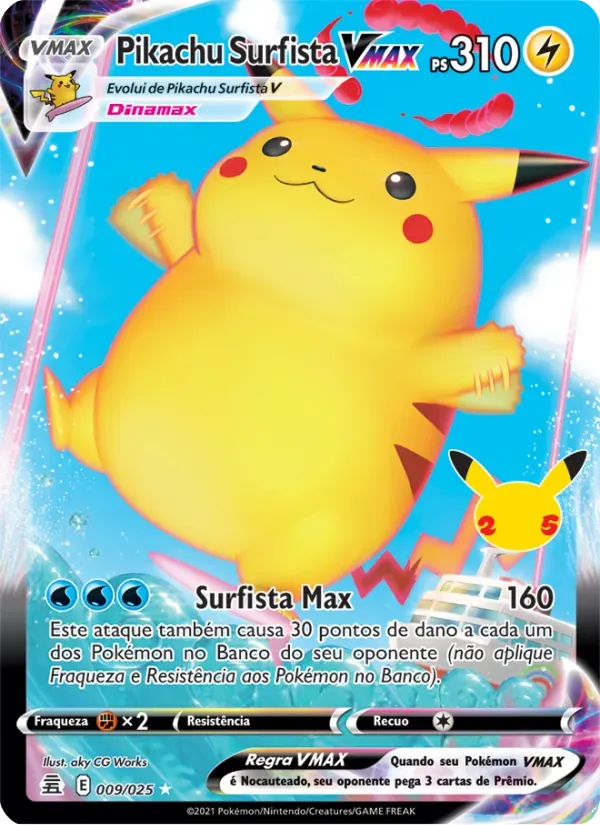 Pikachu Surfista VMAX 9/25 Celebrações