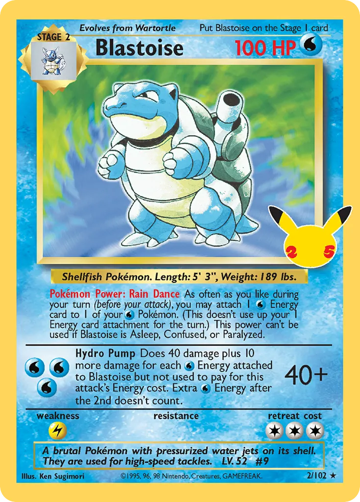 Blastoise CC001/25 Celebrações Coleção Clássica