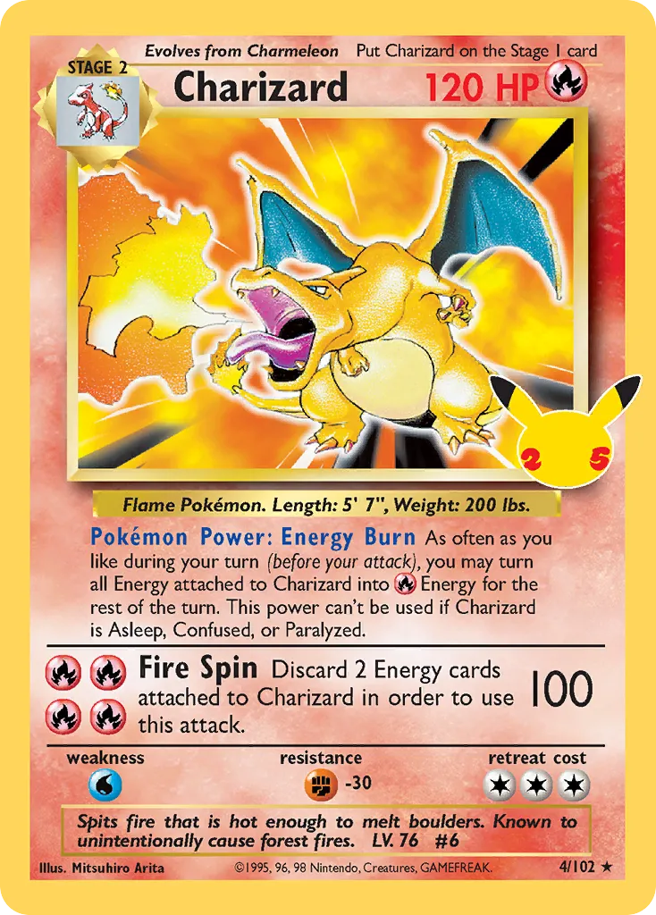 Charizard CC002/25 Celebrações Coleção Clássica