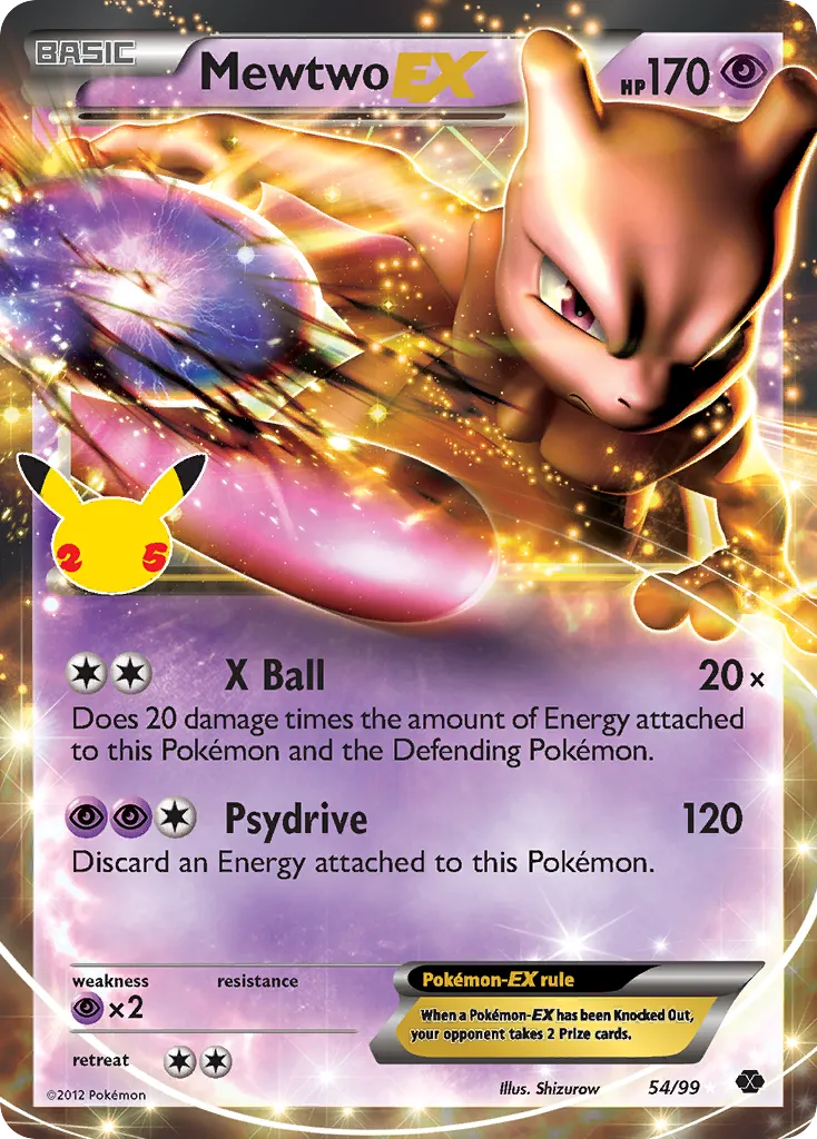 Mewtwo EX CC022/25 Celebrações Coleção Clássica