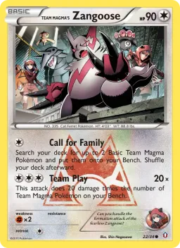 Zangoose da Equipe Magma 22 Crise Dupla