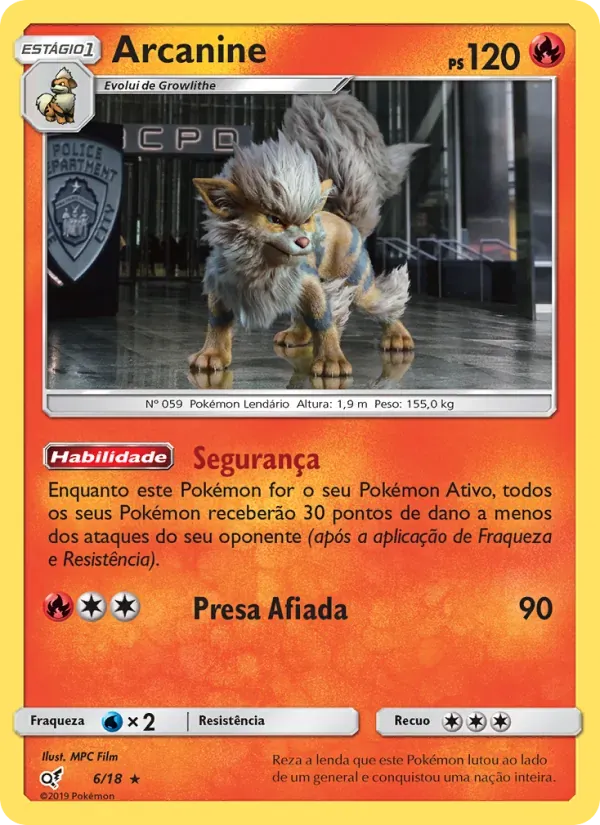 Arcanine 6/18 Detetive Pikachu