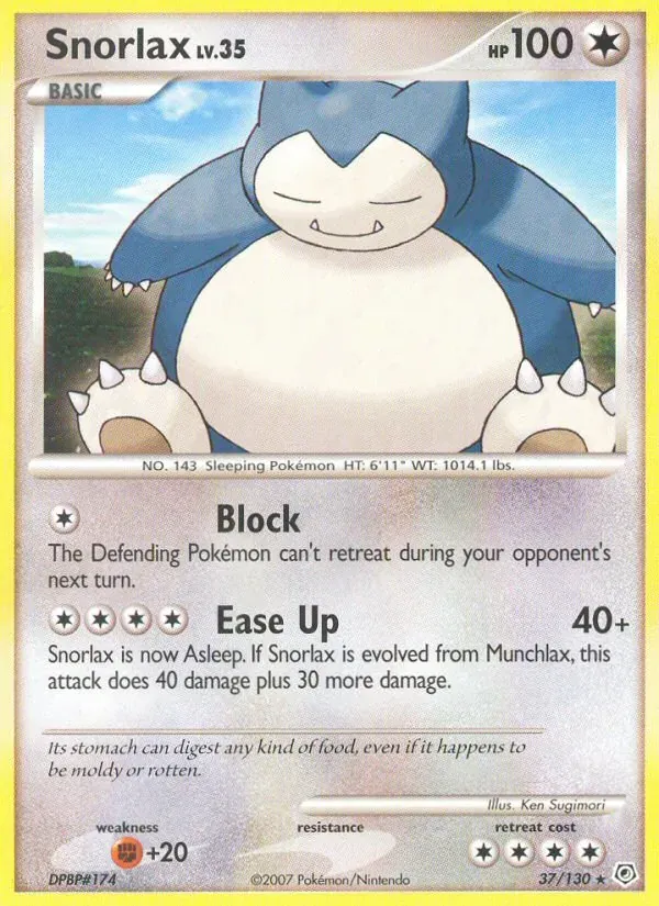 Snorlax 37/130 Diamante & Pérola