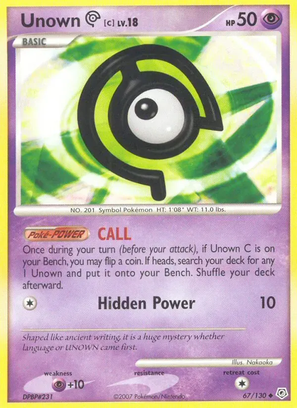 Unown C 67/130 Diamante & Pérola