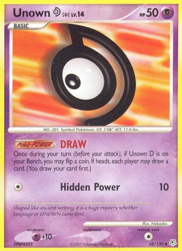 Unown D 68/130 Diamante & Pérola